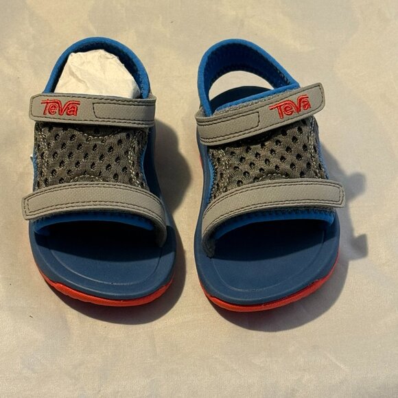 New In Box Teva Psyclone Gray Blue Toddler Sandals size 6 - Picture 1 of 8